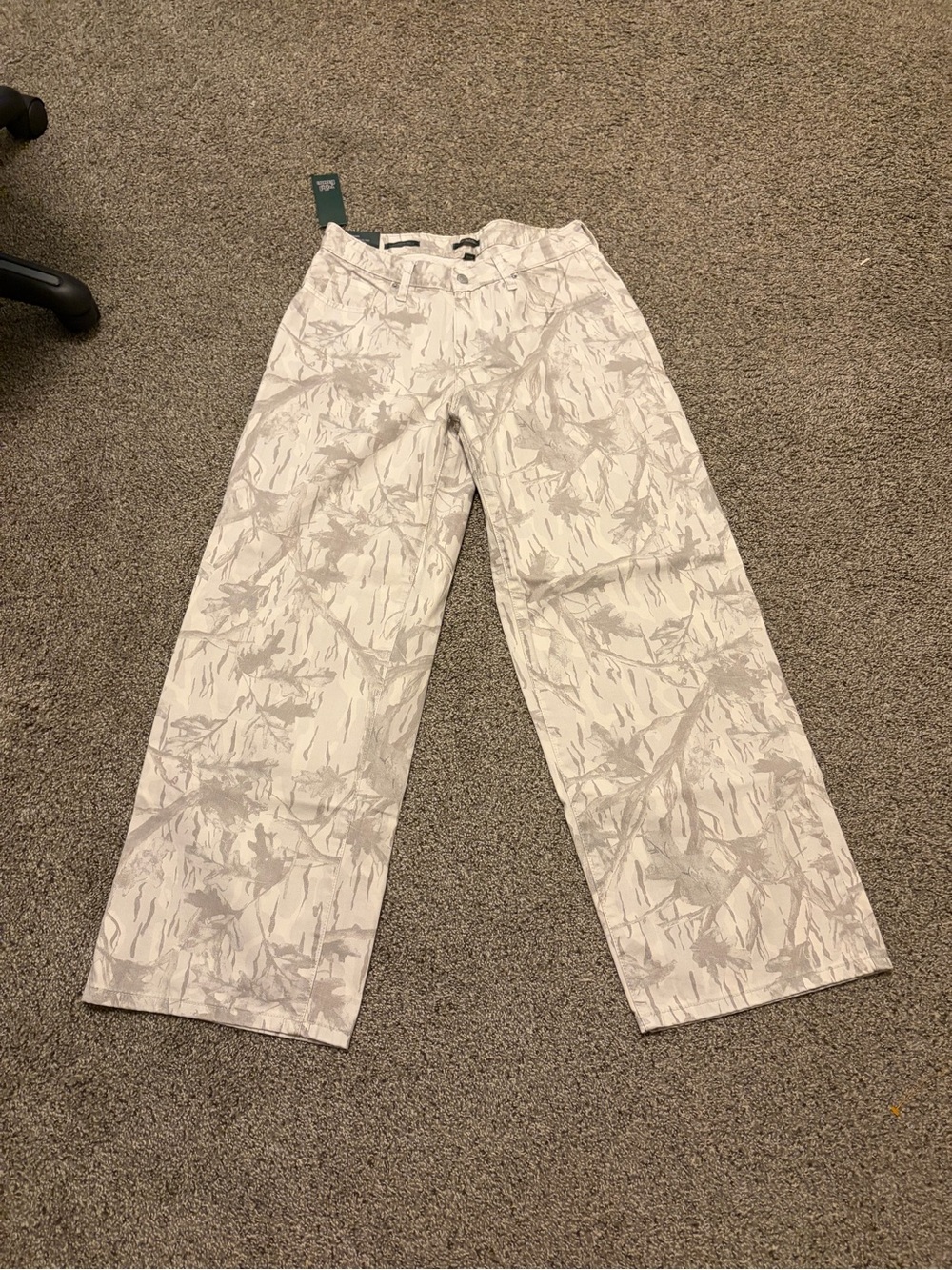 wild fable Camo Cream & Light Gray Wide-Leg Jeans